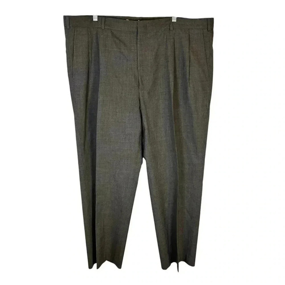 Lands End 100% Wool Classic Grey Tailored Dress Pants Size Regular 44 - Picture 1 of 9